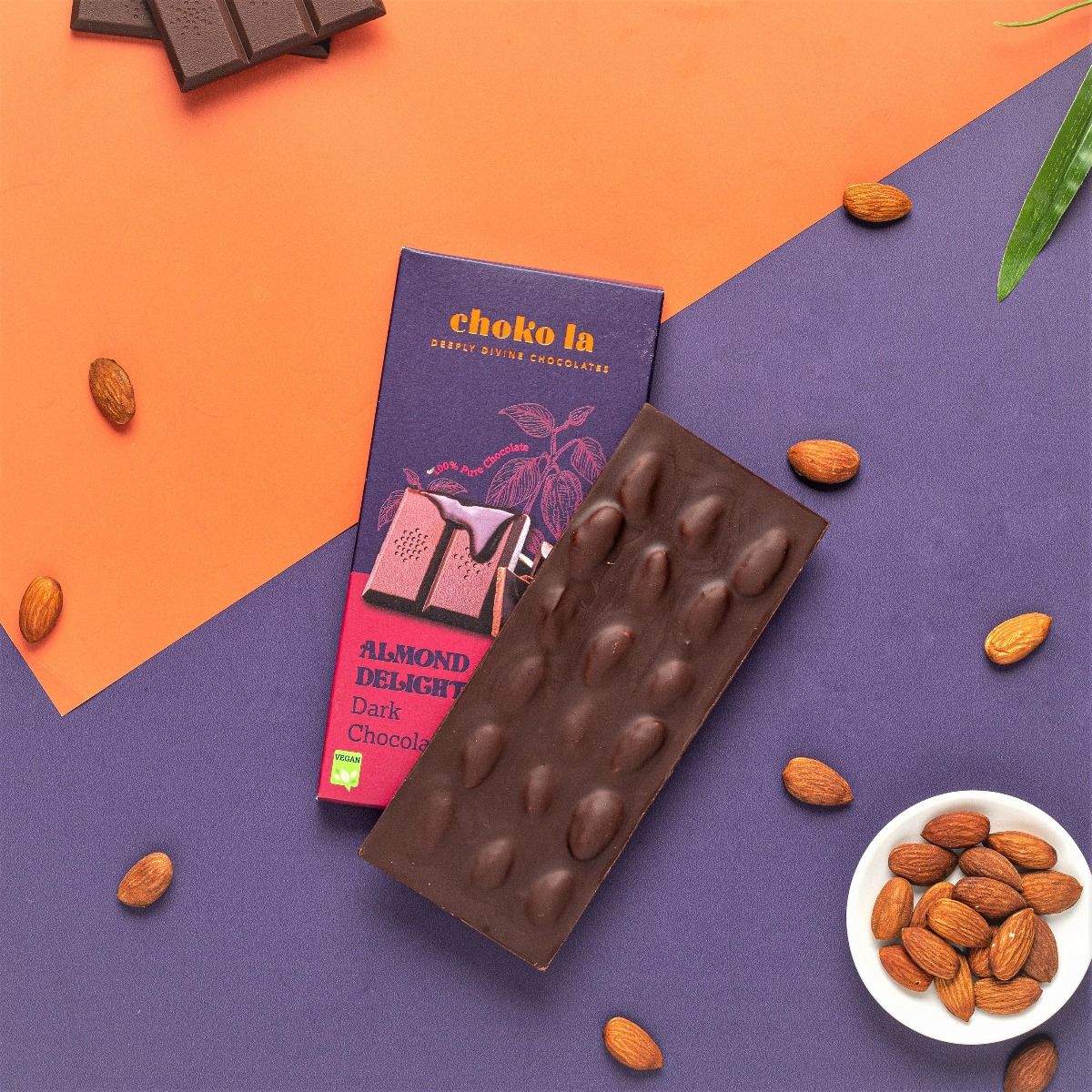 Almond Delight 55% Dark Chocolate Bar