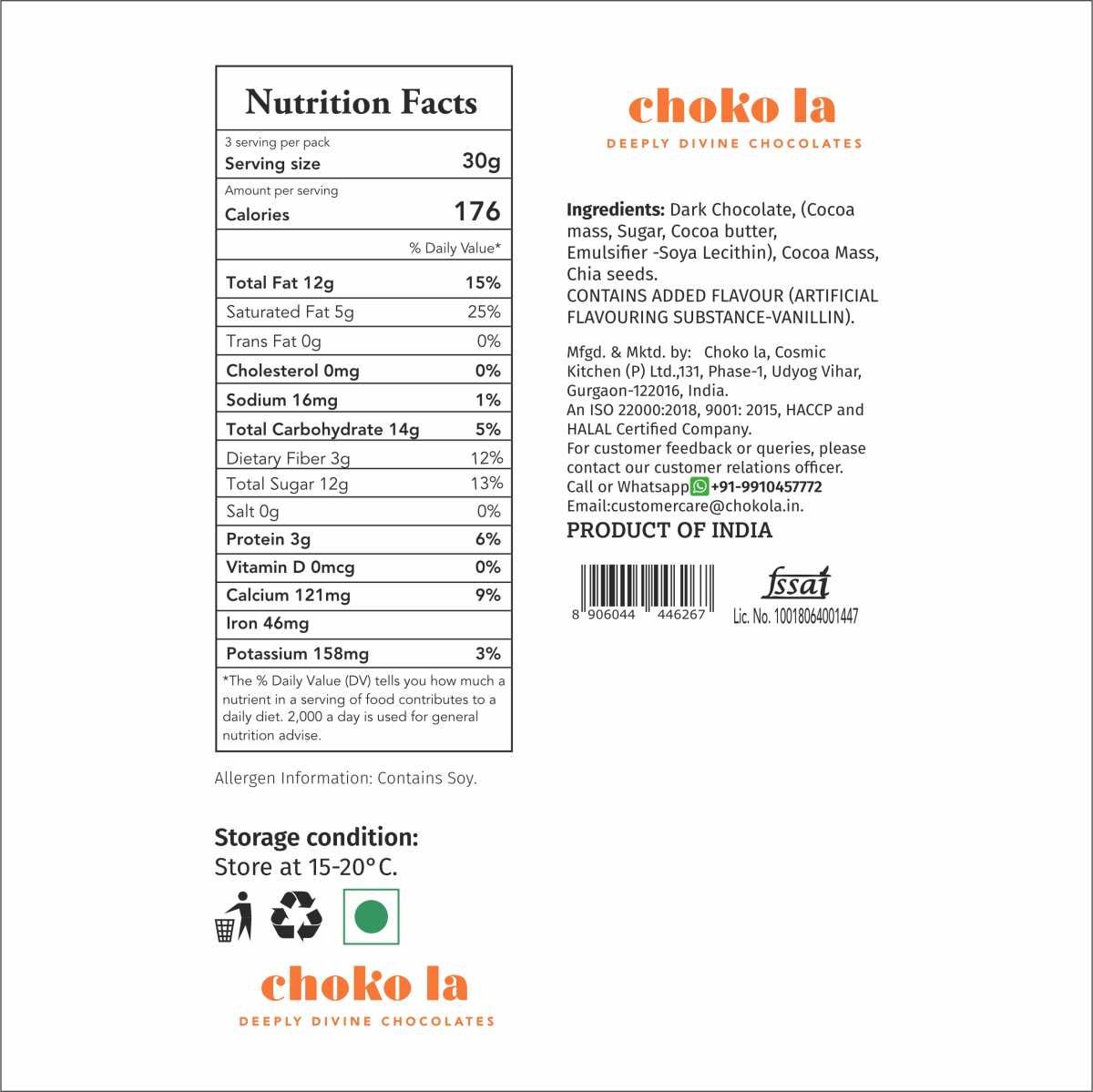 75% Chia Seed Chocolate Minis