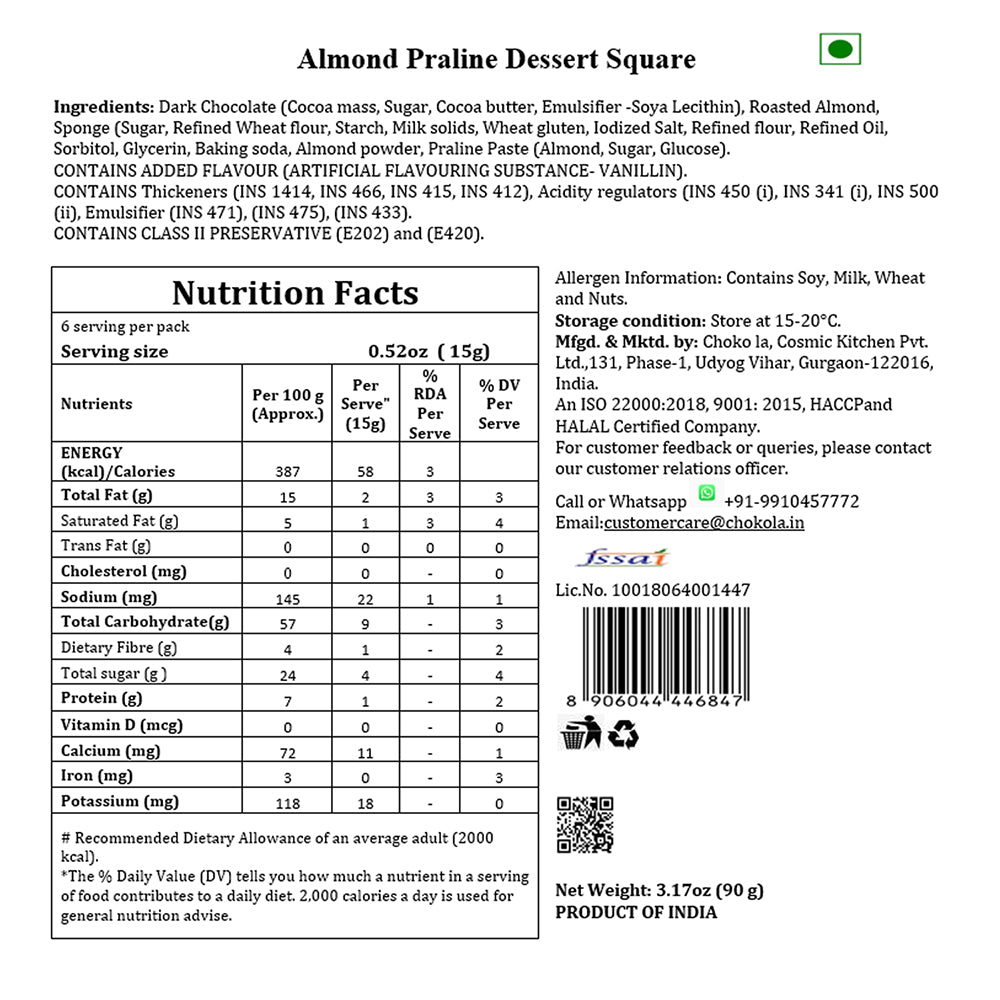 Almond Praline Dessert Squares