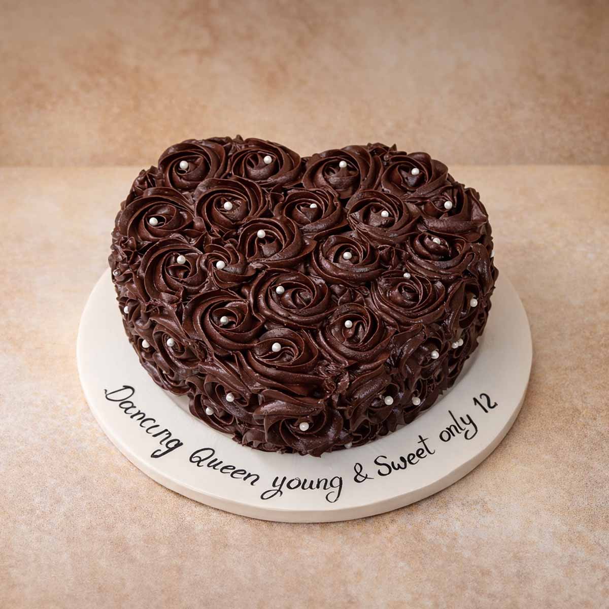 Chocolate Rose Heart Theme Designer Cake
