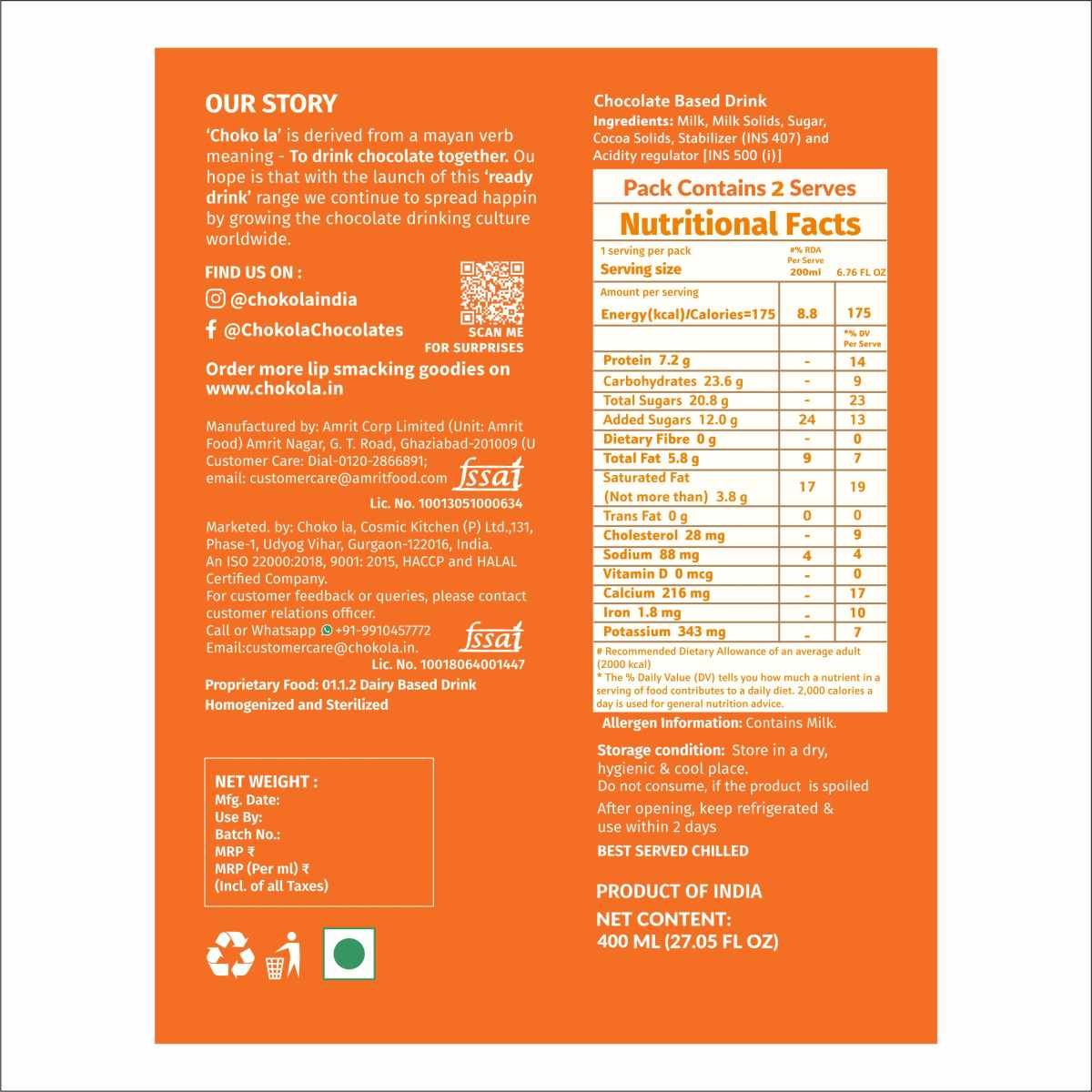 Classic Chocolate Drink Party Pack Of 2