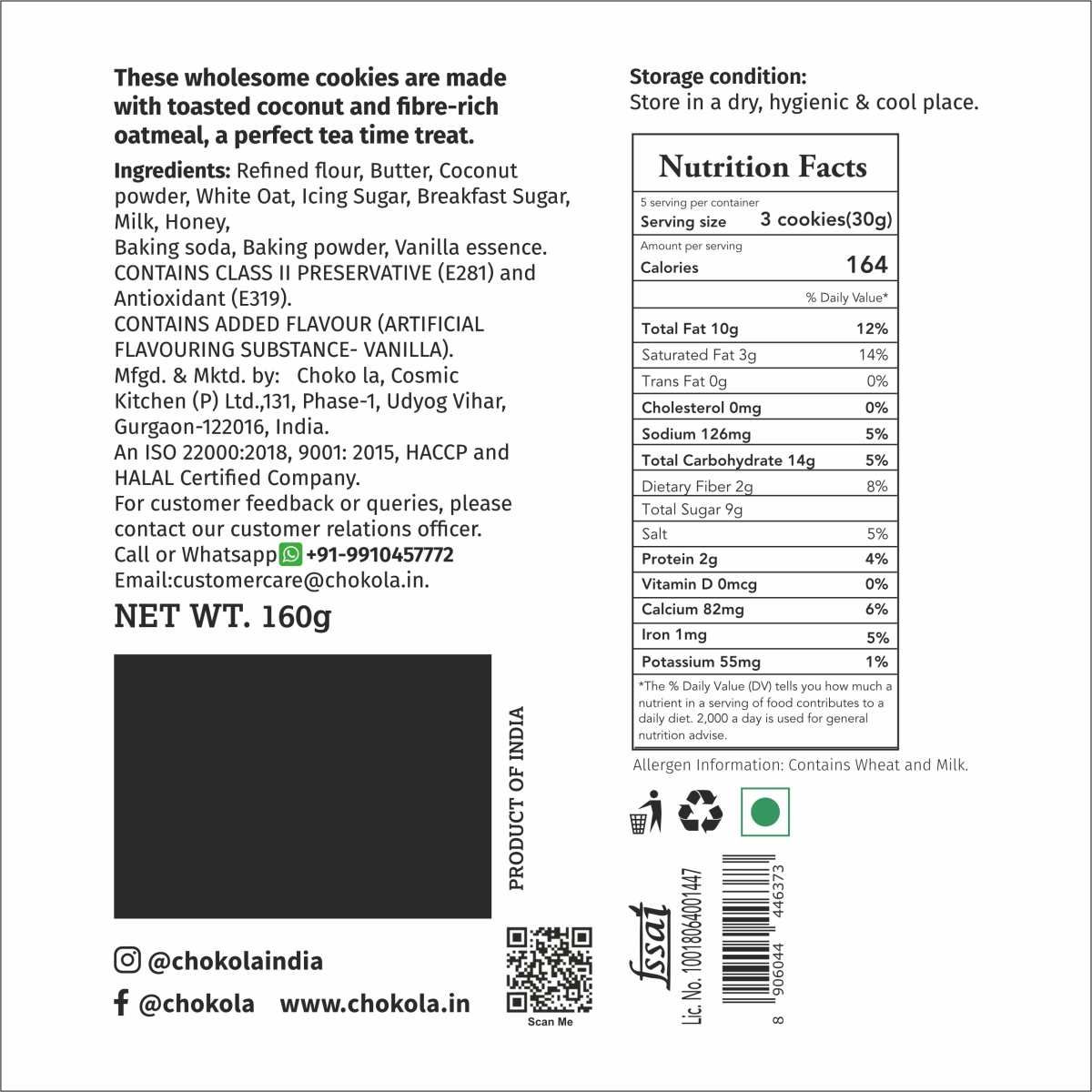 Coconut & Oat Cookies