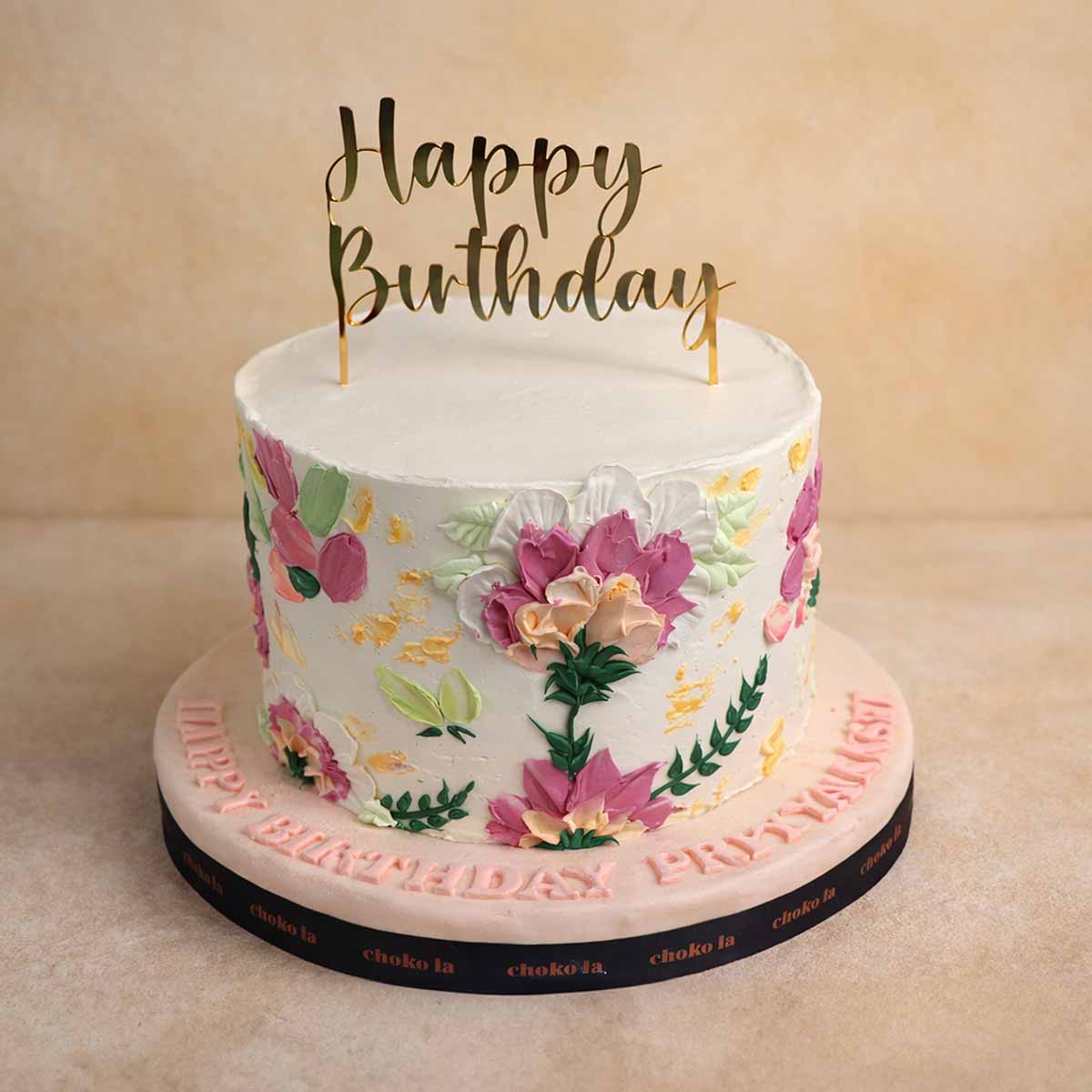 Floral Canvas Theme Designer Cake
