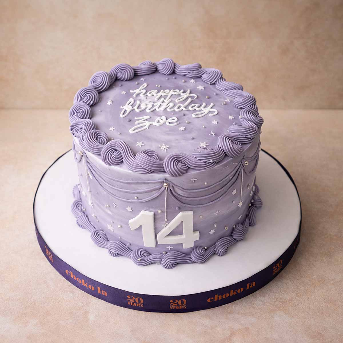 Lilac Swirl Theme Designer Cake