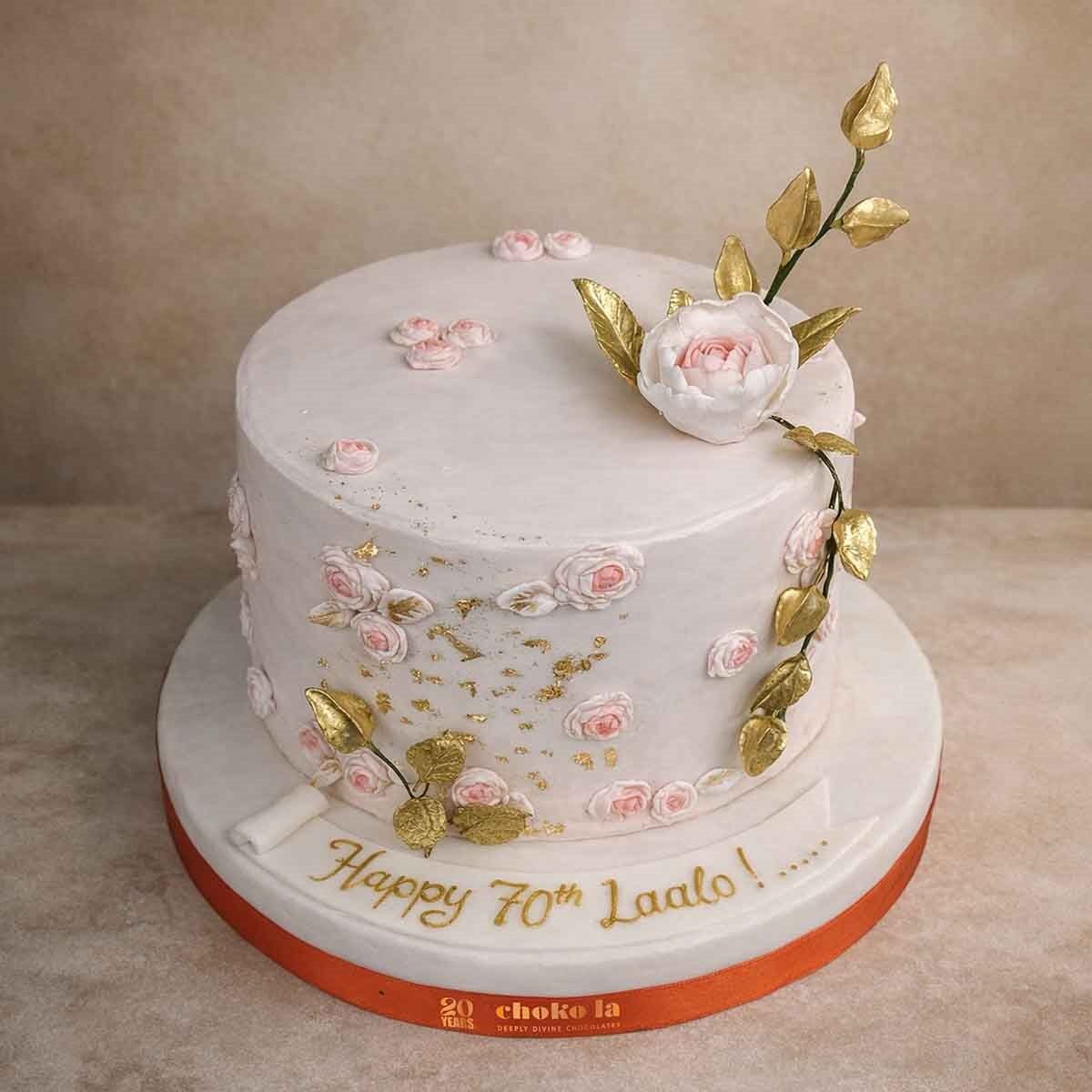 Platinum Petals Theme Designer Cake