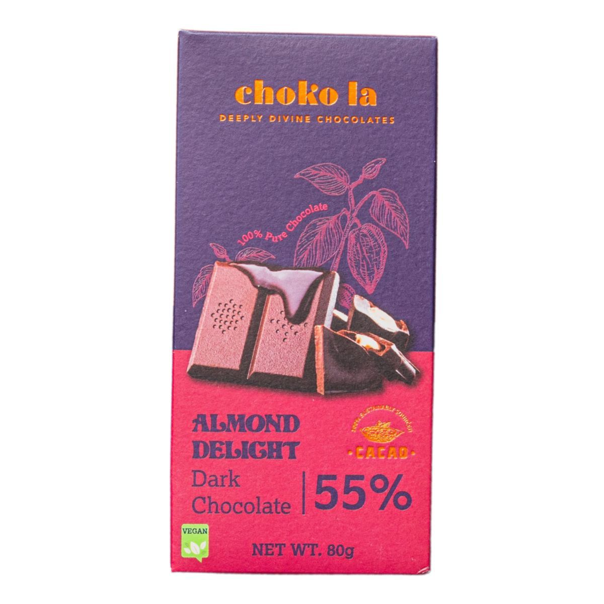 Almond Delight 55% Dark Chocolate Bar