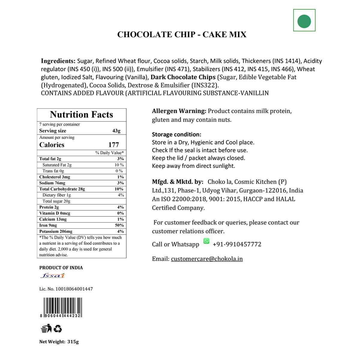 Chocochip Cake Mix