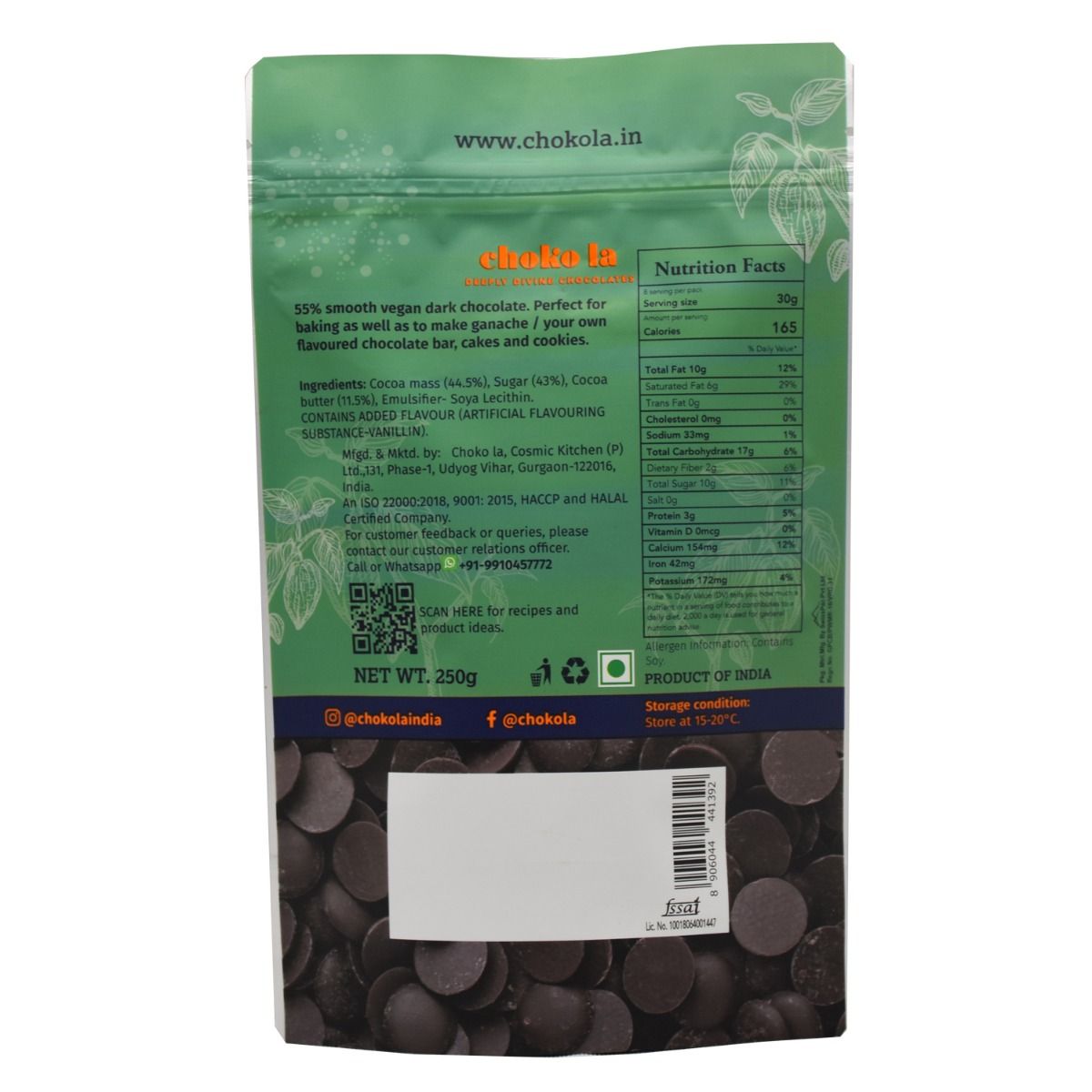 Dark 55% Baking Chocolate Buttons