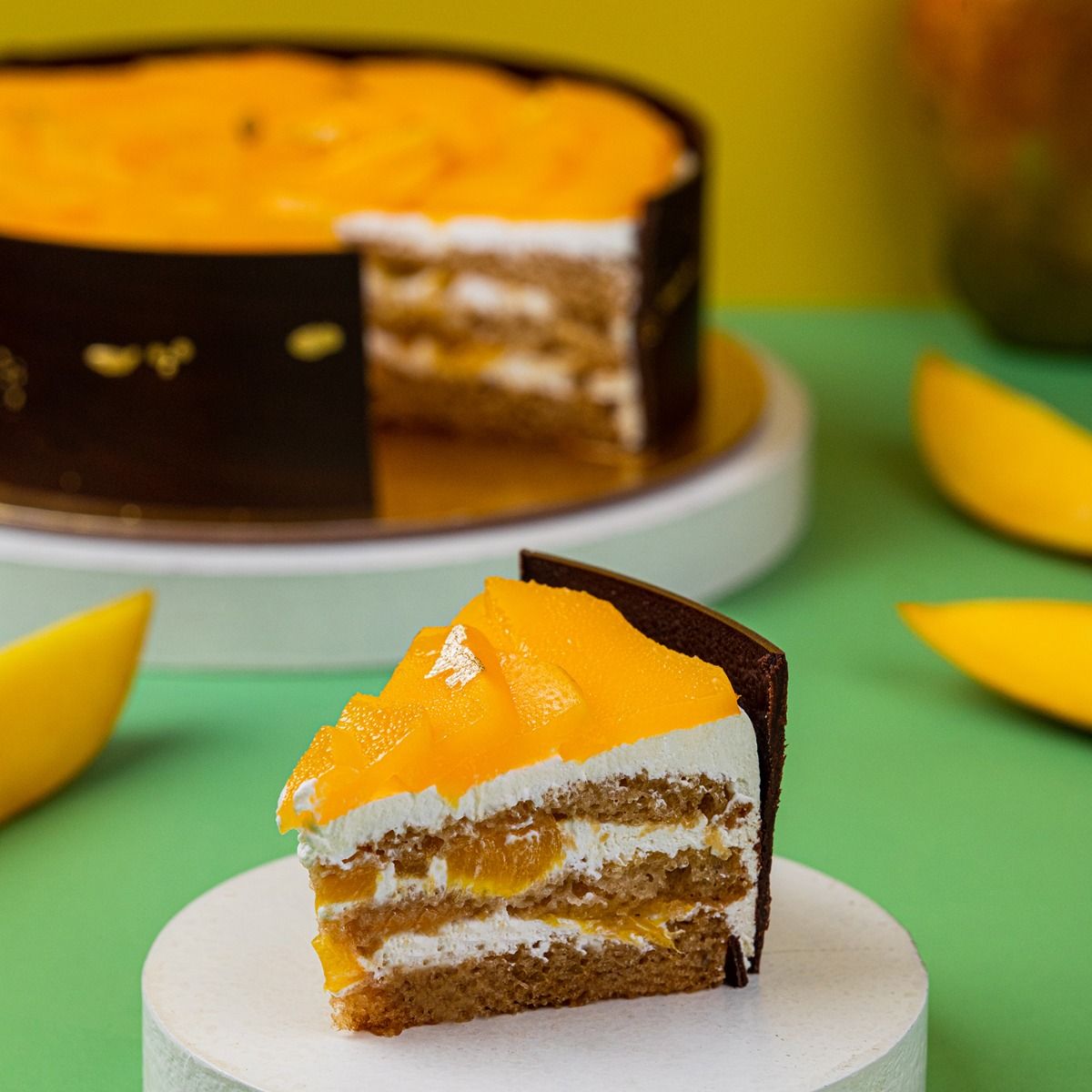 Eggless Tropical Mango Cake