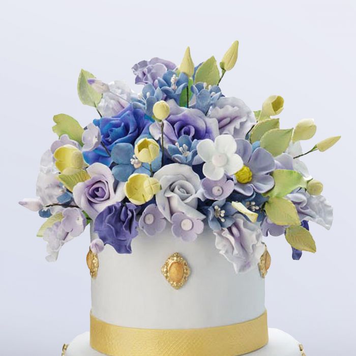 Ivory Gold Wedding Cake