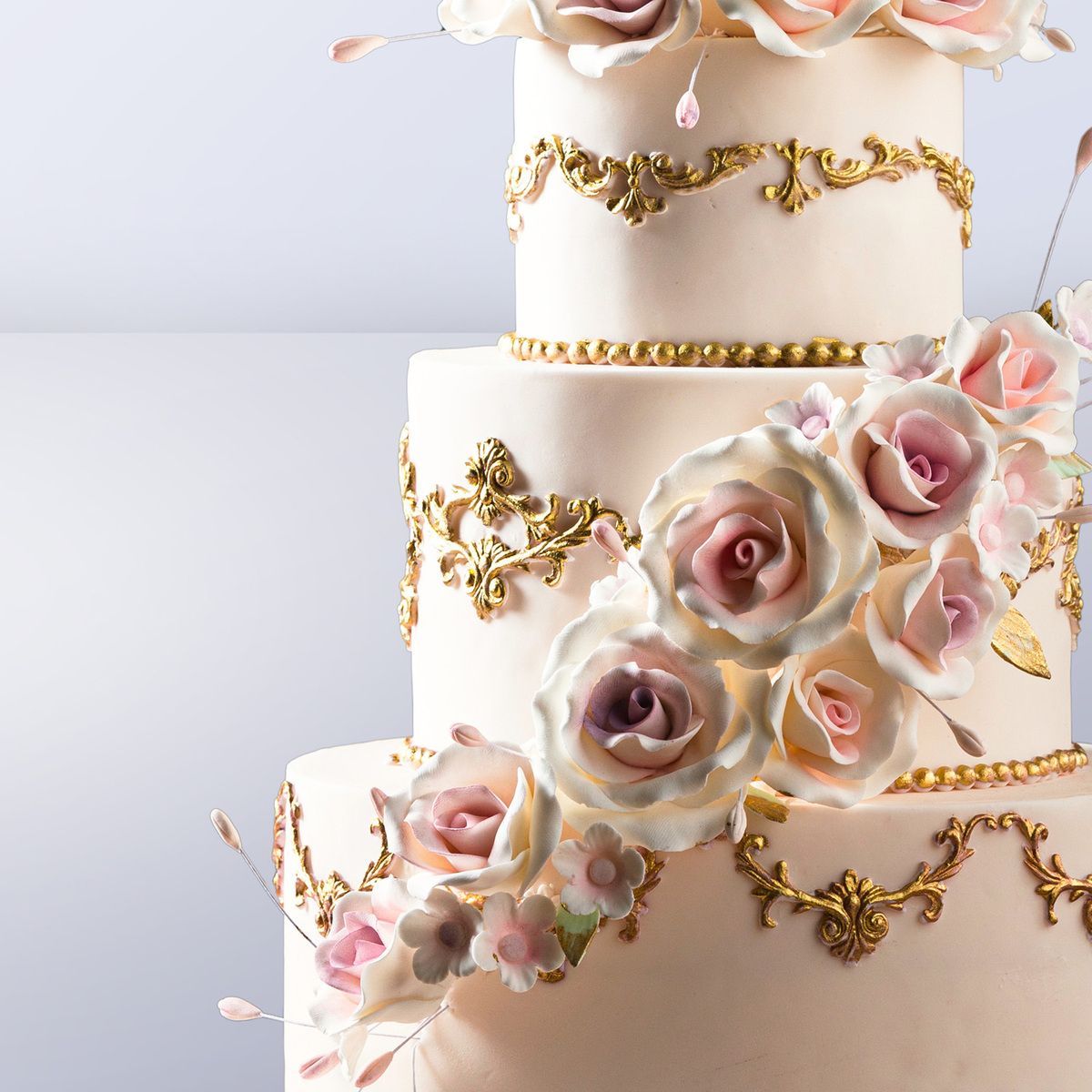 Pink Rose Wedding cake