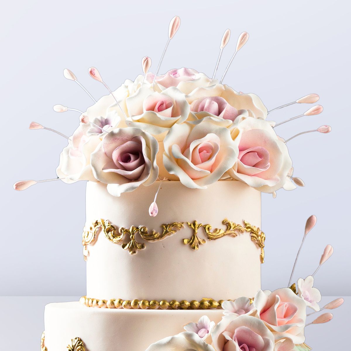 Pink Rose Wedding cake