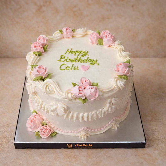 Blush Rose Theme Designer Cake