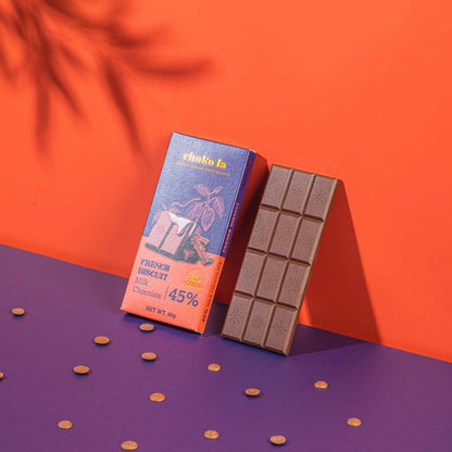 French Biscuit 45% Milk Chocolate Bar