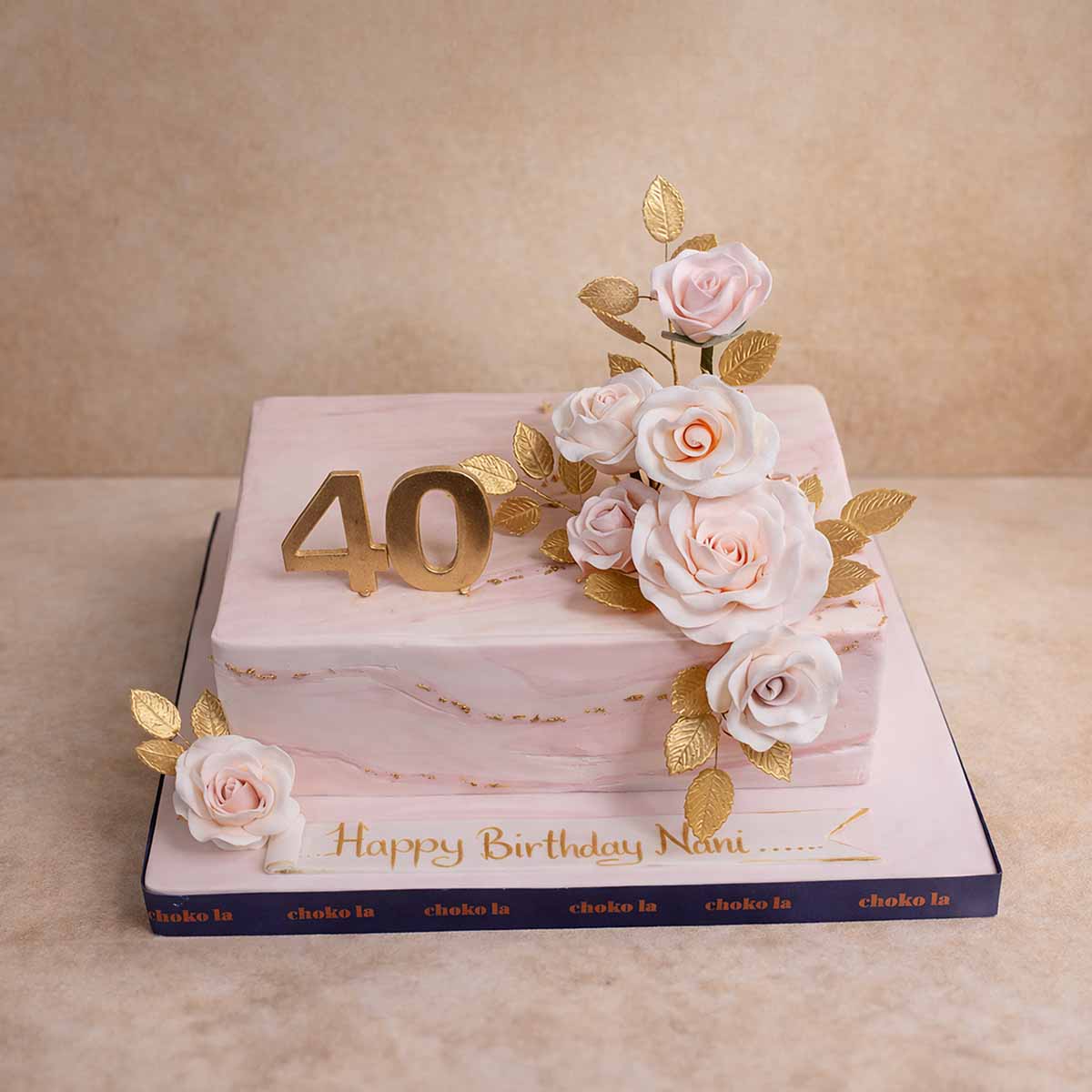 Ivory & Blush Rose Cake