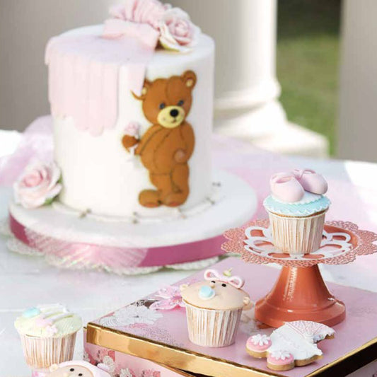 Pink Teddy Theme Cake