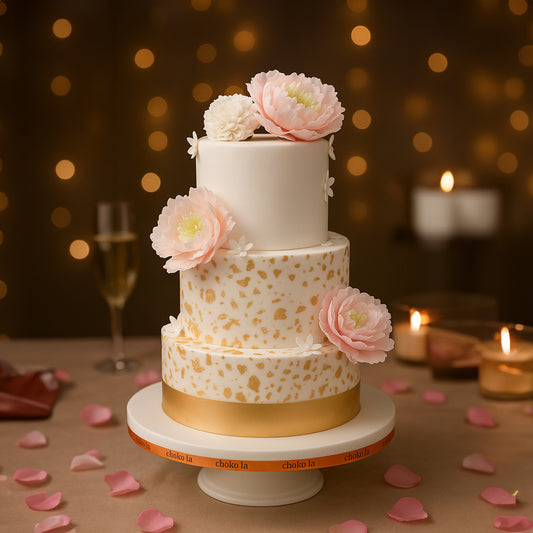 Peonies Theme Cake