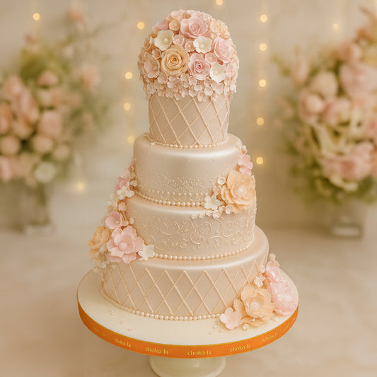 Pastel Floral Tiered Cake