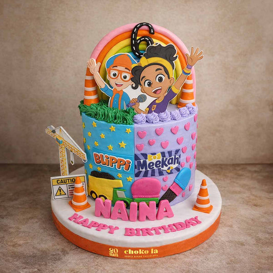 Blippi & Meekah Cartoon Theme Birthday Cake