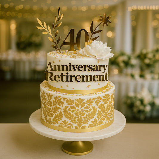 White & Gold Theme Cake