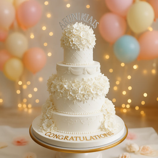 Royal White Floral Cake
