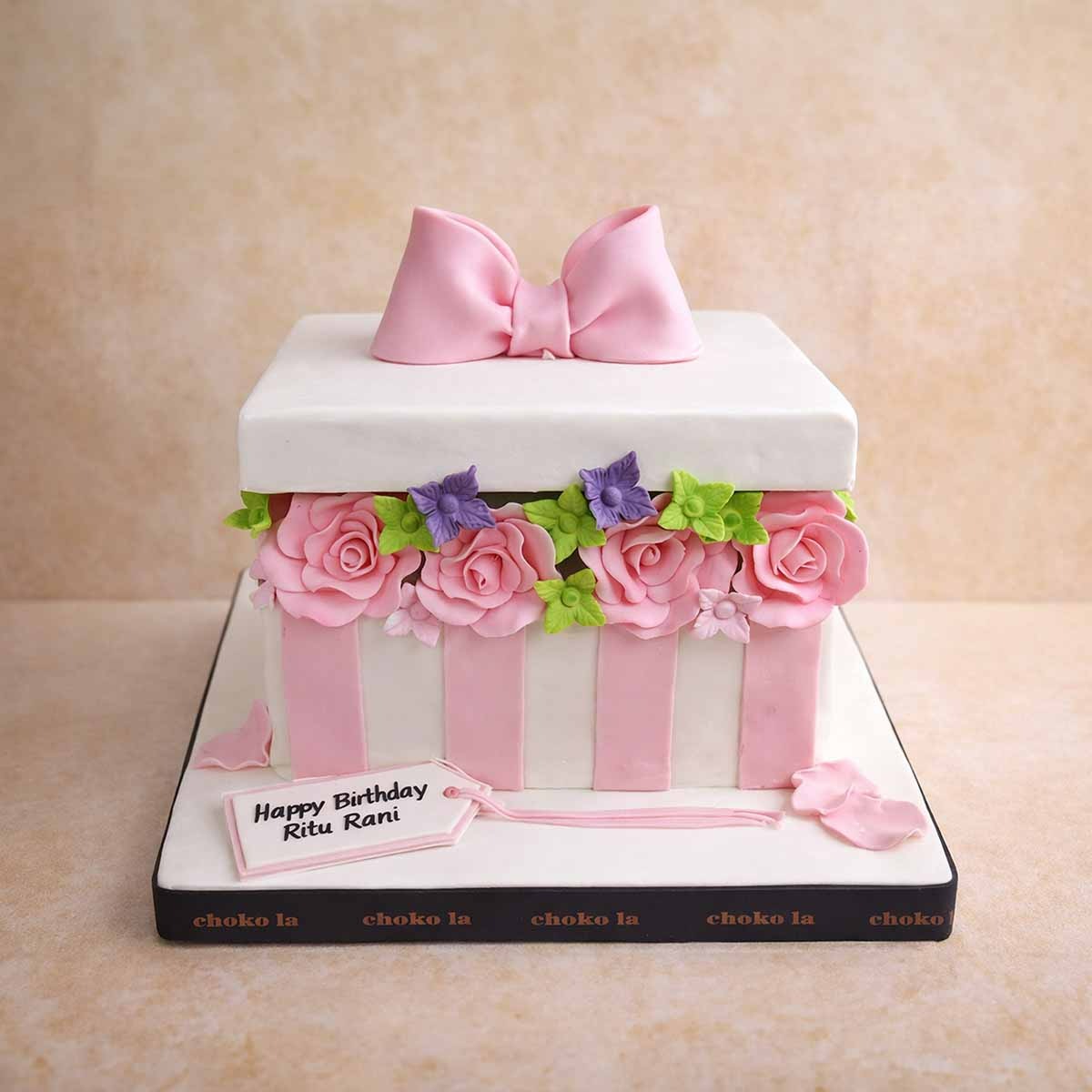 Bow And Blossom Celebration Theme Designer Cake | Customizable Designer Cake