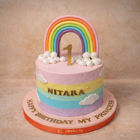 Cloud and Rainbow Theme Designer Cake