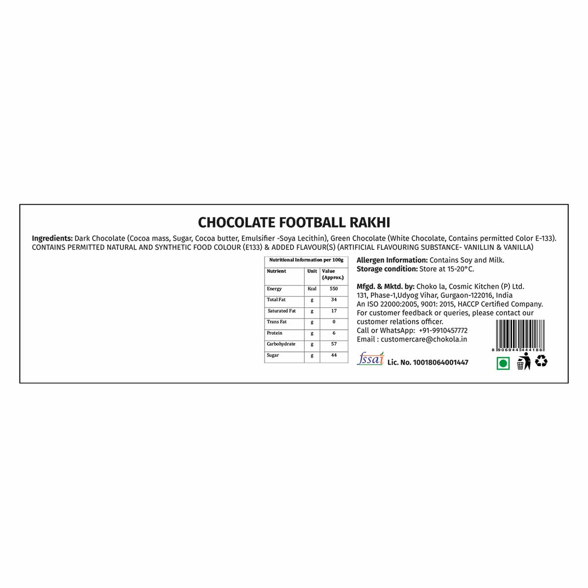 Football Shape Chocolate Rakhi
