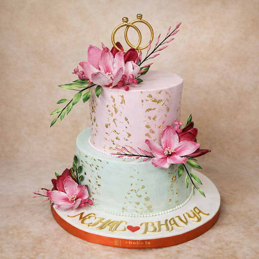 Forever Bloom Two-Tier Theme Designer Cake