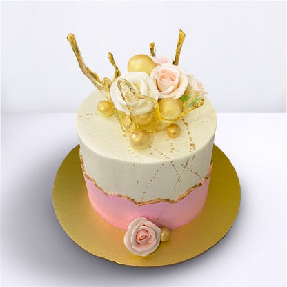 Golden Water Drop Theme Designer Cake