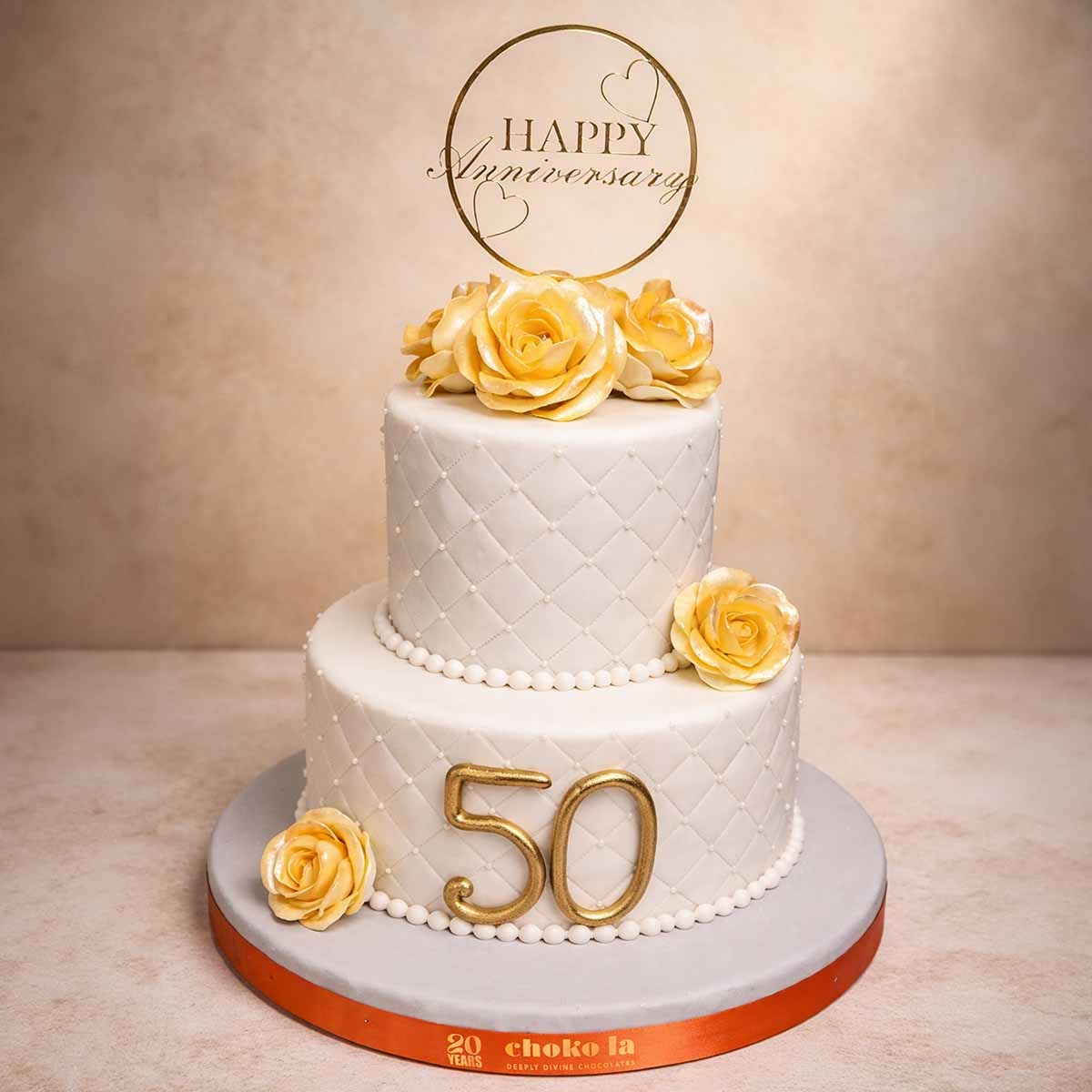 Golden Rose Milestone Theme Designer Cake
