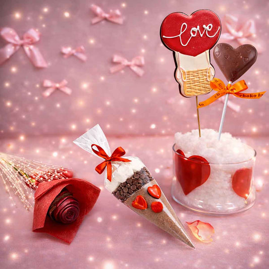 Valentine Rose Chocolate And Cookie Combo