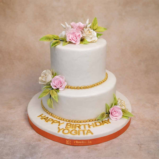 Pastel Rose Grace Theme Designer Cake | Customizable Designer Cake