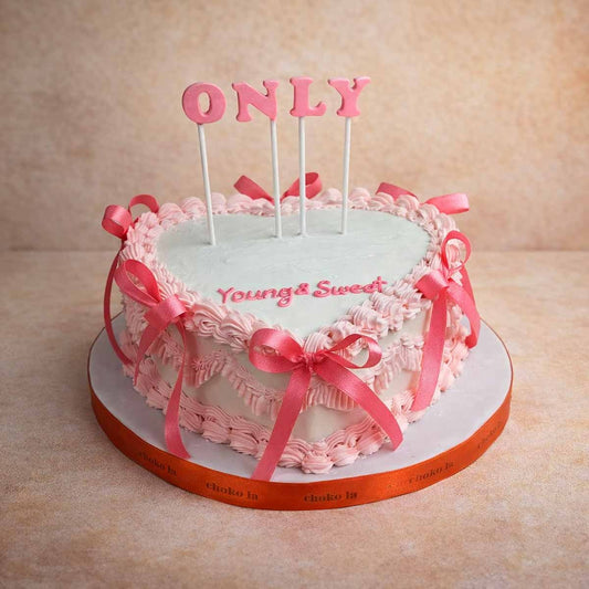 Pink Ribbon Theme Designer Cake