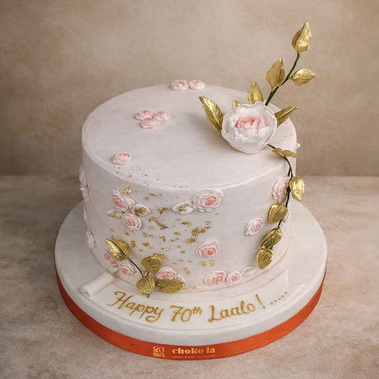 Platinum Petals Theme Designer Cake