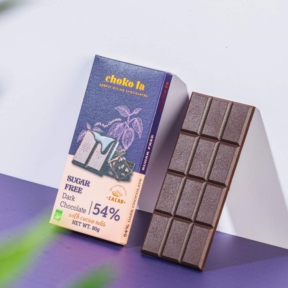 Sugar Free 54% Dark Chocolate Bar