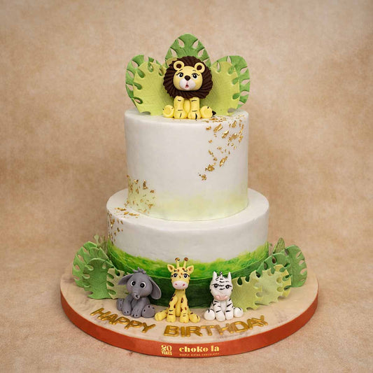 Two Tier Animal Theme Designer Cake