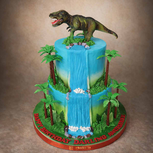 Two Tier Dinosaur Theme Designer Cake