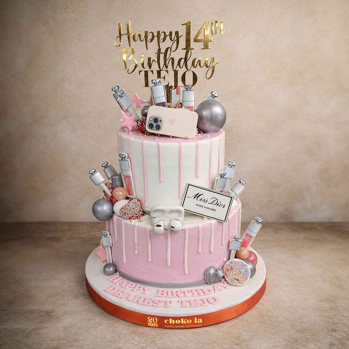 Two Tier Makeup Theme Designer Cake