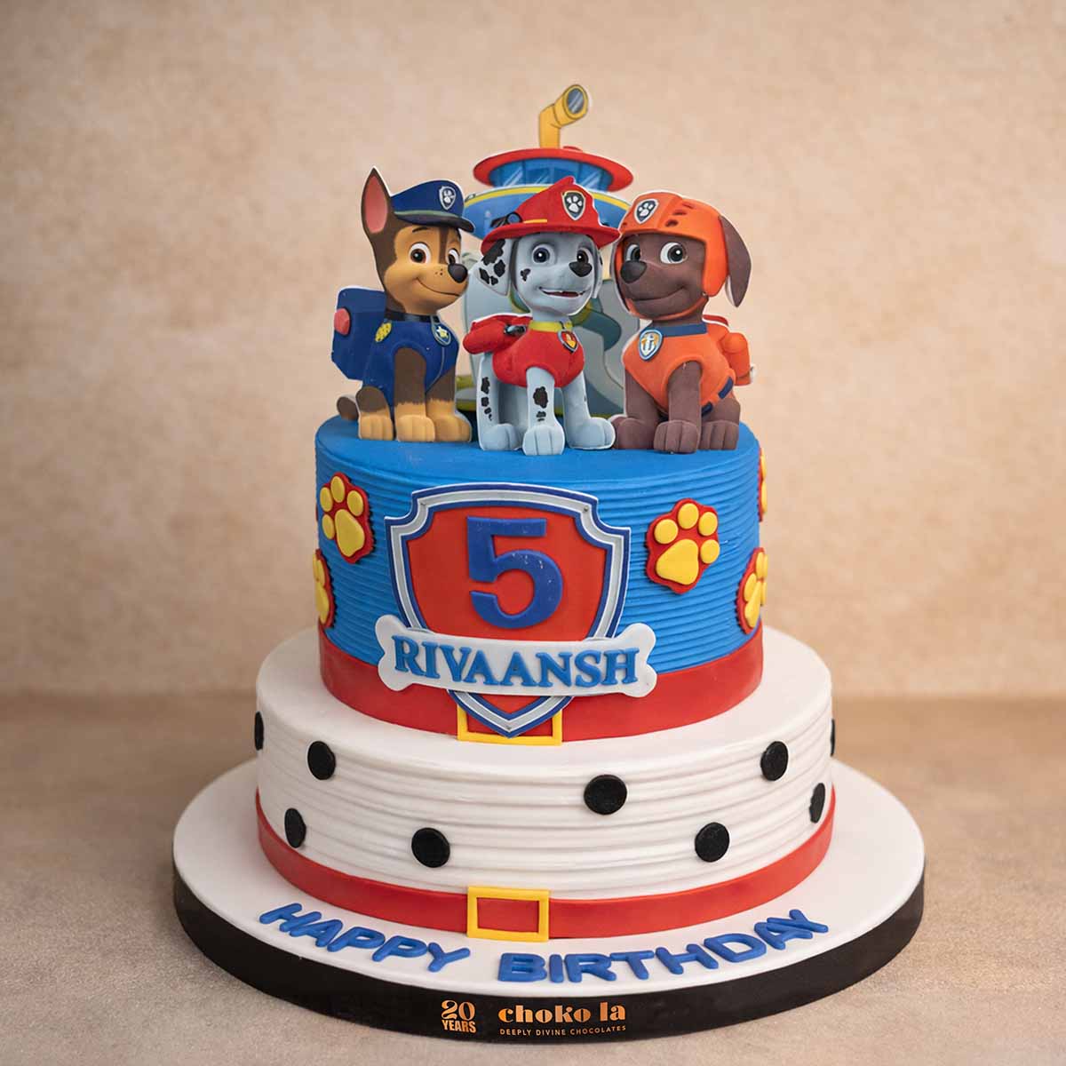 Two Tier Paw Patrol Theme Designer Cake