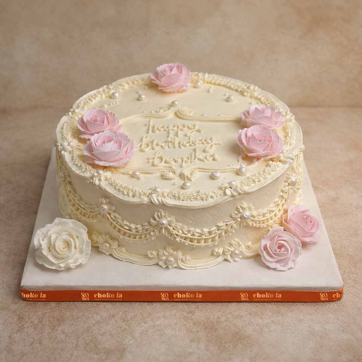 Vintage Lace and Roses Theme Designer Cake