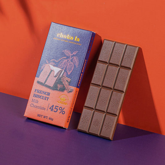 French Biscuit 45% Milk Chocolate Bar