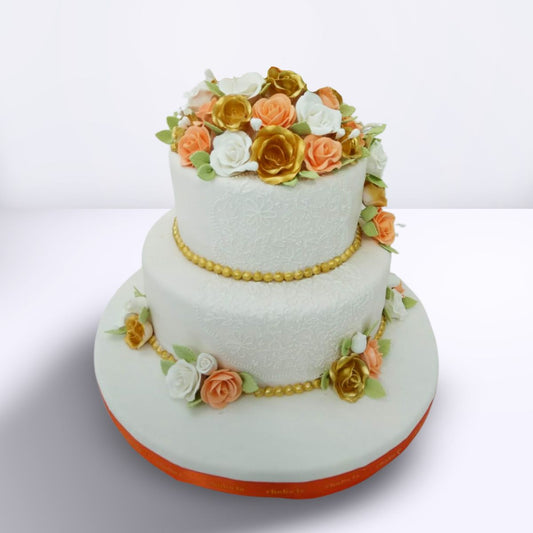 Floral Bunch Wedding Cake