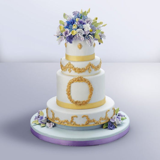 Ivory Gold Wedding Cake