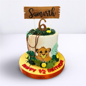 lion theme cake for kids