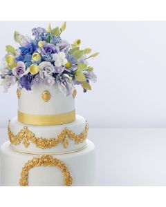 Ivory Gold Wedding Cake