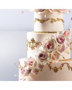 Pink Rose Wedding cake
